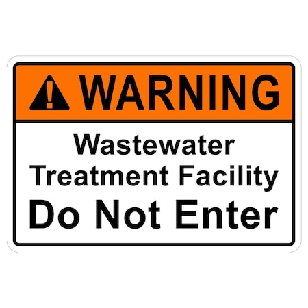 Sign Solutions Usa Warning Wastewater Treatment, Aluminum, 12 in x 18 in DCS08HWT1812CUS00114
